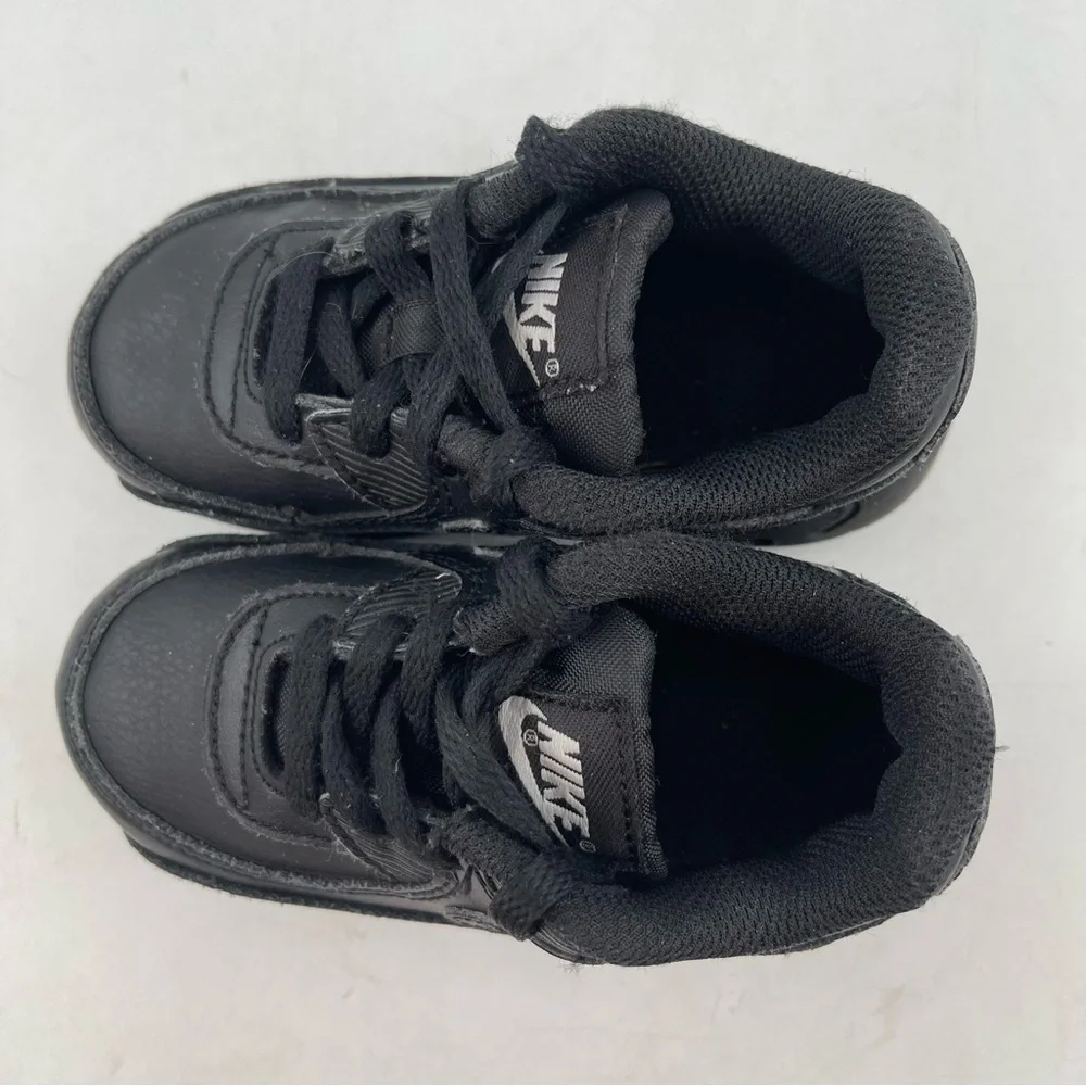 Nike Infant Air Max 90 LTR Triple Black Casual Athletic Shoes - Size 7 C - Picture 5 of 11